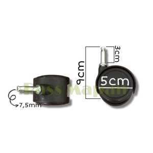 Roda Italy Roda Plastik TN 50MM Roda Kursi Papan Tulis Tanpa Rem Pakai Rem 1 Set Isi 4 pcs