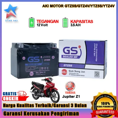 Aki Motor Yamaha Jupiter Z1 Baru Aki Kering Accu Kering MF GTZ5S