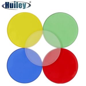 5 Pieces/Set Diameter 45 mm Microscope Filter Transparent Frosted Optical Glass Thickness 1.5 mm Red Green Blue White Yellow for Biological Microscope Accessories