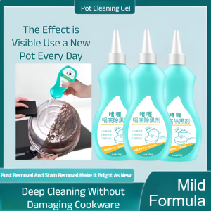 🍳Pot Bottom Black Dirt Cleaner to Clean the Pot Bottom Black Dirt Artifact Black Pot Bottom Cleaning Gel Oil Cleaner Kitchen Heavy Oil啫喱重油污黑锅底清洁剂
