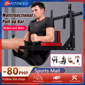 Heavy-duty upper tie rod tilt rod foldable multifunctional wall-mounted home fitness frame Multifunctional Wall-mounted Pull-up Bar / Mandibular Bar / Fitness Dipping Rack Training Equipment Heavy Duty Wall Horizontal Bar Suitable for Indoor