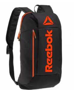 Tas Ransel Reebok Sporty 10 Liter Warna Hitam dengan Aksen Merah Oranye
