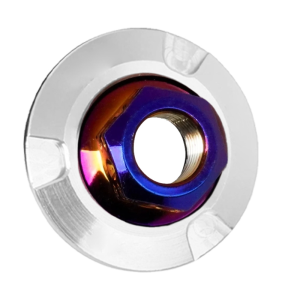 Pulley Nut With Cnc Washer Titanium For Nmax Aerox v1 v2 MDS Pulley Nut For Nmax V1 V2 / Aerox V1 V2 With Alloy Washer Silver Mkt-11860 Clutch Nut Sold As 1pc