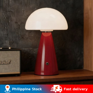 💥Dream Best🔥 Light Luxury Advanced Mushroom Atmosphere Lamp Red Desktop Rechargeable Table Lamp Bedroom Bedside Lamp