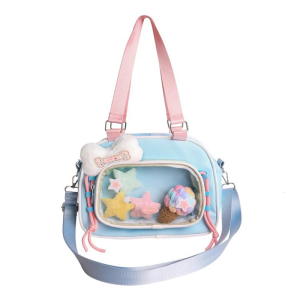 พร้อมกับสายปรับได้จัดเก็บ Essential ในโรงเรียนที่กว้างขวางกระเป๋าสะพายข้างกระเป๋าสะพายไหล่ธีมอนิเมะทำจาก PVC ใสใช้งานได้จริง