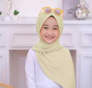 Pashmina Diamond Plisket Anak Full Lidi Terbaru Tanpa Garis Tengah