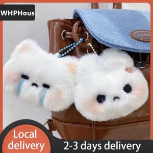 [COD] WHPHous Ship within 24 hours Cartoon Cute Expression Rabbit Plush Keychain Kawaii Doll Pendant Backpack Hanging Decoration Car Key Accessories For Girls Gift