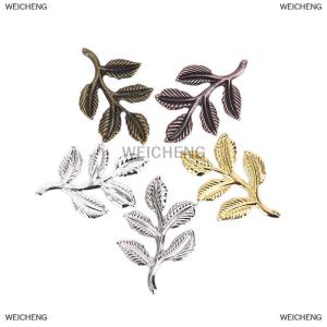 [COD] WEICHENG 30pcs/set Leaf Filigree Wraps Connectors Metal Charm DIY Findings Jewelry Making