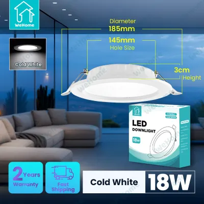 WeHome Ultra Thin LED Pin Light for Ceiling 6500K Daylight 5W/ 9W/ 12W/ 18W LED Recessed Downlight High Brightness Ceiling Panel Lights for Living Room Bedroom Dining Room