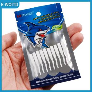 【E-WOITD】 10pcs 35mm 0.3g Lua Root Fishing Soft Bait Threaded Soft Bait Mini Soft Worm Straight Tail Lua Fake Bait