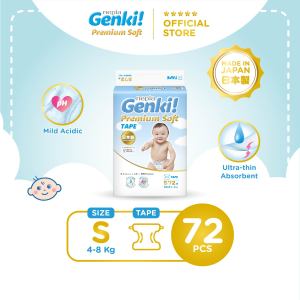 Nepia Genki Popok Bayi Tape / Perekat Bayi Diapers Premium Soft S72