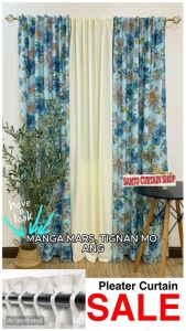TRENDING PLEATED CURTAIN IN A DAISIES DESIGN 7FEET LENTH CANADIAN COTTON FABRIC SOLD PER PC & 3IN1