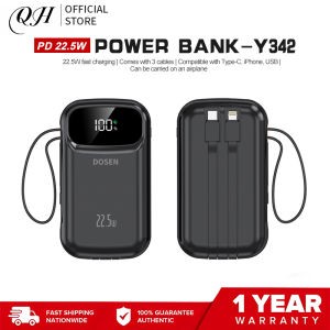 QH Powerbank heavy duty original PD 22.5W Fast charging 10000mAh-25000mAh Comes with dual lines Li-Polymer Indicator High-Quality