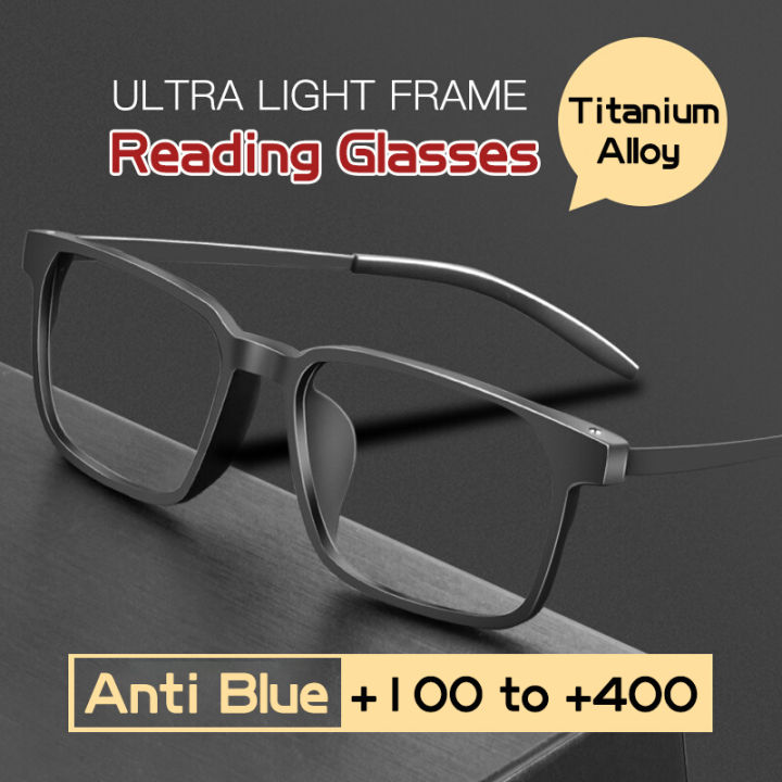 Fashion Tr90 Titanium Alloy Reading Glasses Men Ultralight Optical