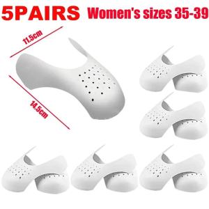 5 pairs Anti Crease Protector Anti Crease Bending Supporting Shoe Stretchers White Expander Shaper Support Pad Shoes Accessories