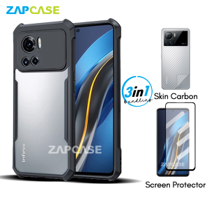 3in1 Case Infinix Note 12 VIP Armor Fushion Casing Free Tempered Glass Dan Skin Carbon