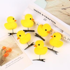 BC 6pcs Lovely Little Yellow Duck Hairpin Spring Hair Accessories for Children Gift Funny Festival Christmas Halloween Valentines Day Gift