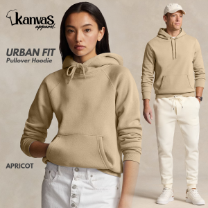 Kanvas Pullover Hoodie Jacket for Men & Women w/ Drawstring & Pockets Sweater Mens Longsleeve Sweatshirts Plain Apricot