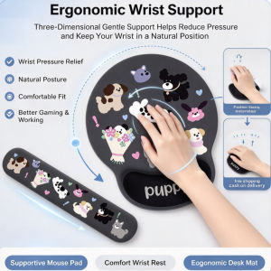 Cute Cartoon Mouse Pad Wrist Rest Soft Keyboard Wrist Rest Ergonomic Desk Mat Mousepad Office Home Computer Laptop