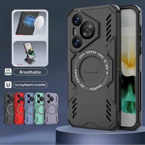 Shockproof Armor Funda For Huawei Pura 70 Ultra Case For Huawei Pura 70 Pro + Plus Pura70 70Ultra Car Magnetic Holder Back Cover