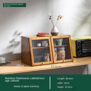 Small Cupboard Kitchen Countertop Sideboard Cabinet Household Mini Storage Cabinet Dessert Pastry Display Cabinet