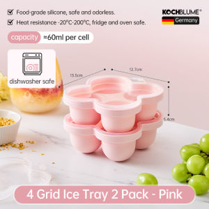 Kochblume Silicone khay đá Với Nắp 4 Lưới Lớn khuôn làm đá viên Lớn đá tròn Nhà Sản Xuất Cho Tủ Đông Whisky Cocktail đồ đông lạnh