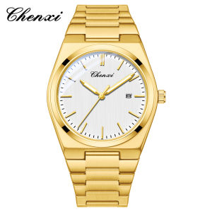 CHENXI Mens Watches Waterproof Luminous Quartz Watches Calendar Display Round Large Dial Man Watch