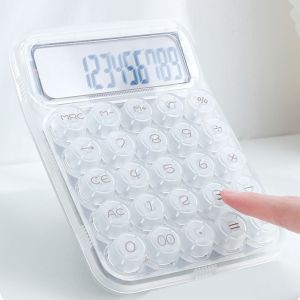 BLACKON Transparent Electronic Calculator Large Screen 12-digit Display Mechanical Keyboard Calculator Useful Anti-slip Pad Calculator Office Use