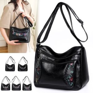 QNQN กระเป๋าสตรีอายุกลางพร้อมกระเป๋าหลายกระเป๋าเล็กสำหรับผู้หญิง 2025 สไตล์ใหม่ทันสมัยหลากหลายกระเป๋าหนังอ่อนไหล่กระเป๋าแม่ผู้สูงอายุ