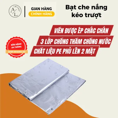 Bạt che mưa nắng khổ 4mx5m Bạt che mưa 3 lớp chống thấm nước May viền khoen sẵn - Tặng kèm móc