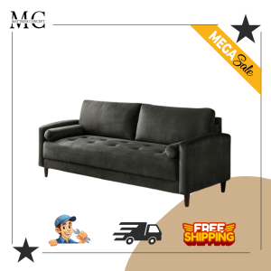 【LOCAL SELLER】 Mayar Dark Grey 3 Seater Sofa