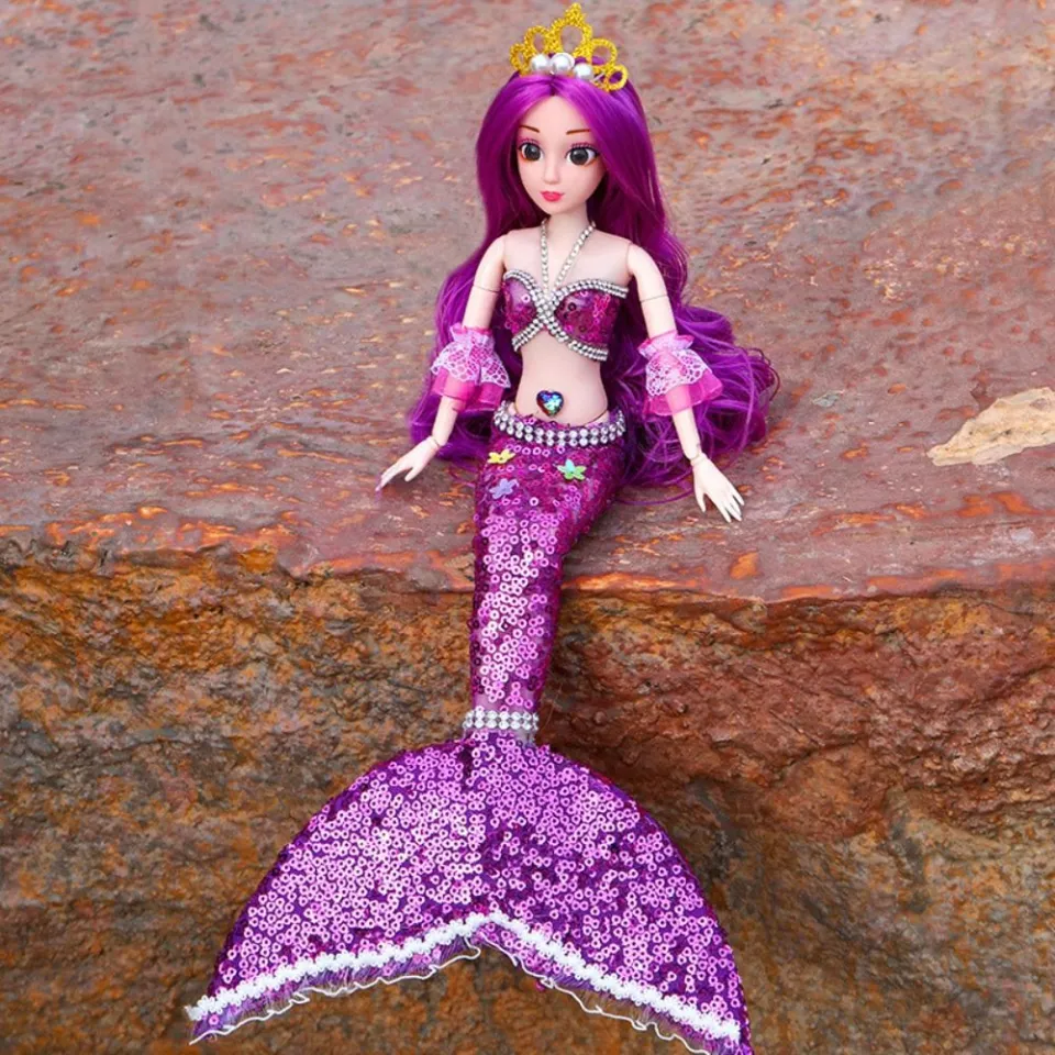 Purple Mermaid Barbie Dress ANIME FAN Plastic Princess Mermaid