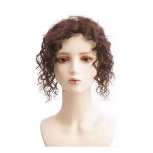 BAGUO Tóc giả tổng hợp Tóc giả nữ Tóc giả xoăn bằng len Lụa Ngô mịn Tóc xoăn ngắn Vô Hình Không dấu vết Miếng dán tóc trên đầu Dành cho Nữ