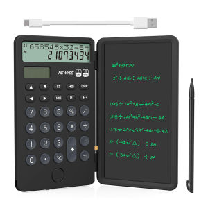Máy tính cầm tay với Notepad 2 dòng 12 chữ số Màn hình lớn có thể sạc lại Máy tính để bàn năng lượng mặt trời có thể sạc lại cho trường học văn phòng Màu đen2026