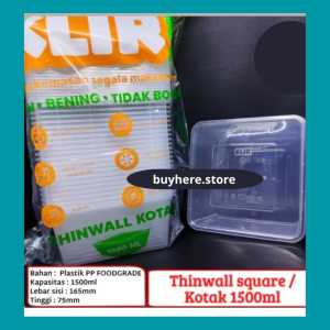 Thinwall klir kotak 1500ml / wadah plastik isi 25 pcs  persegi 1500ml