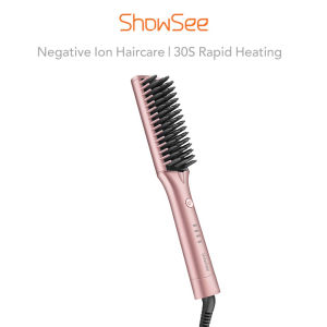 Showsee E1 Negative Ion Hair Straightener Fast Heating Hair Curler 2 in 1 Constant Comperature Hair Care Anti-Scald Design Professional Hair Straightener