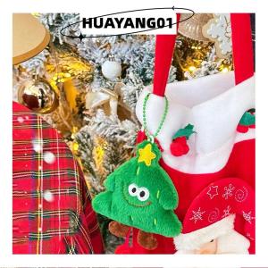 HUAYANG01 [HOT FASHION] Kawaii Christmas Plush Keychain Cartoon Santa Claus Christmas Tree Stuffed Doll Keyring Bag Pendant Christmas Hanging Decor Gift