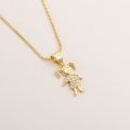ZFZDR0LH Golden Plated Boys Girls Pendant Necklace Trendy Style Copper Base Hollow Pendant Fashion Lovely Charm Gold Plated Chain Birthday Gifts. 