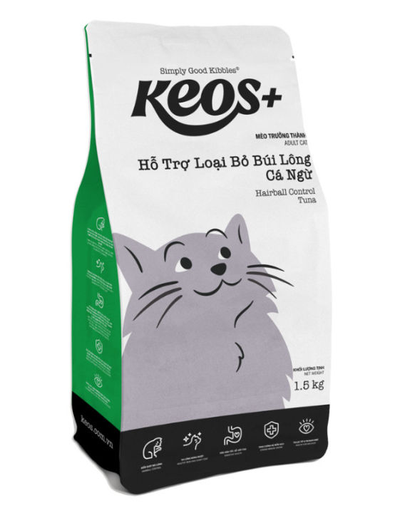 Thức ăn cho mèo Keos+ Urinary Care Hỗ trợ loại bỏ tiêu búi lông - Phụ ...