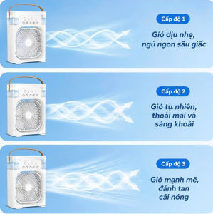 Quạt Điều Hòa Mini Để Bàn Hơi Nước USB Có Đèn LED | Gió Mạnh Êm Ái Làm Mát Phòng Ngủ
