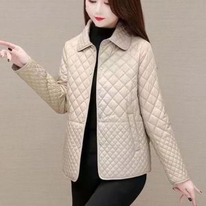 Womens Lightweight Down Jacket Short Fashionable Cotton-Padded Winter Coat Thickened Warm Outerwear for Autumn