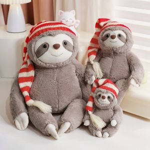 4 Sizes Adorable Christmas Sloth Wearing Santa Hat Plush Toys Soft Cartoon Huggable Sloth Doll Kawaii Decor For Home/Party2026
