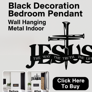 Black Metal Cross Wall Art Hanging Modern Christian Metal Wall Hanging Decoration Unique Home Decor 黑色金属十字架壁挂