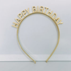 Gold Silver Happy Birthday Plastic Colorful Headband Headband