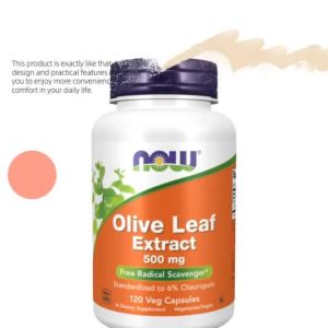 NOW Standardized Olive Leaf 120 Vegan Capsules 500mg Formula Neutralize Oxidation Caused By Late Nights Greasy Meals Improve Internal Balance For Sedentary Office Working Men Women