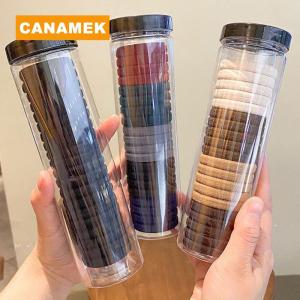 【CANAMEK】 20 Pieces Box Canned Towel Ring High Elastic Seamless Simple Solid Colors Hair Ring Ponytail Holder Hair Ropes Hair Accessories