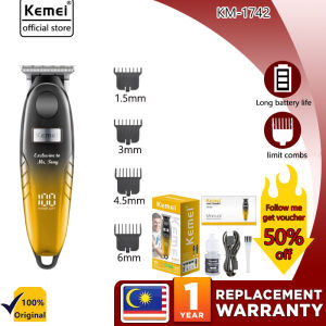 ORIGINAL Kemei Professional Hair Clipper Set for Men Rechargeable LCD Display Gradient Color Body Hair Cutter Machine Electric Hair Trimmer Gunting Rambut KM-709A