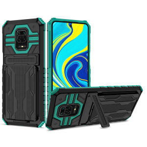 Shockproof With Wallet Card Slot Back Cover For Xiaomi Redmi Note 9 Pro 9S Note 9Pro Max Case Armor Kickstand Hard PC TPU Funda