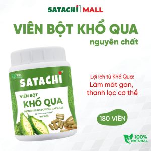 Viên Bột Khổ Qua Nguyên Chất SATACHI – 100% Từ Mướp Đắng – Dạng Viên Tiện Lợi – Hộp 180 viên