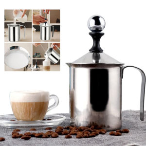 Stainless Milk Frother Foam Maker Double Mesh Milk Creamer Milk Foamer Coffee Cappuccino Drink Mixer Egg Beater Kitchen